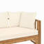 Canapé d'extérieur extensible 3 places en bois d'acacia, canapé rembourré, méridienne, méridienne spacieuse et méridienne de patio