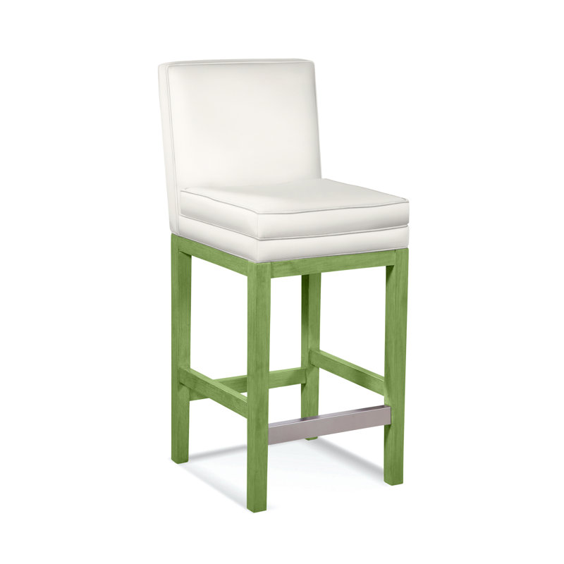 Upholstered Stool, Frost White Finish, Elite Ivory; 0321-91