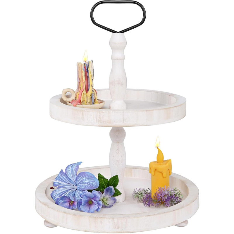 Herlene Wood Tray, White