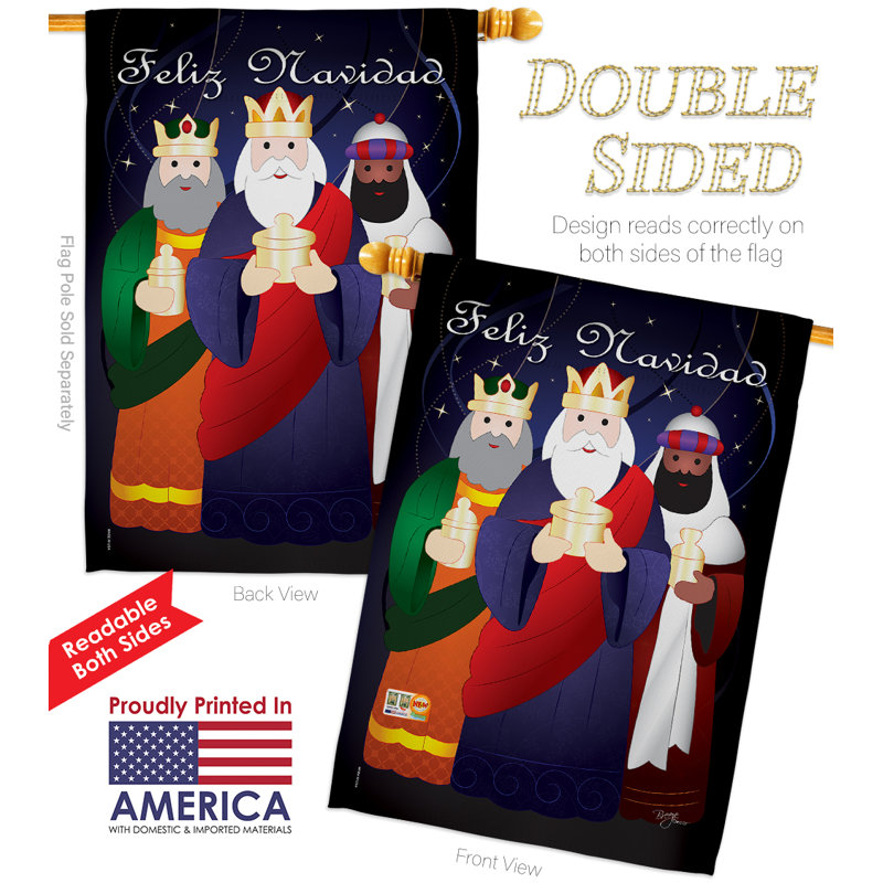 Double Sided 40'' H x 28'' W Polyester Christmas Flag Set
