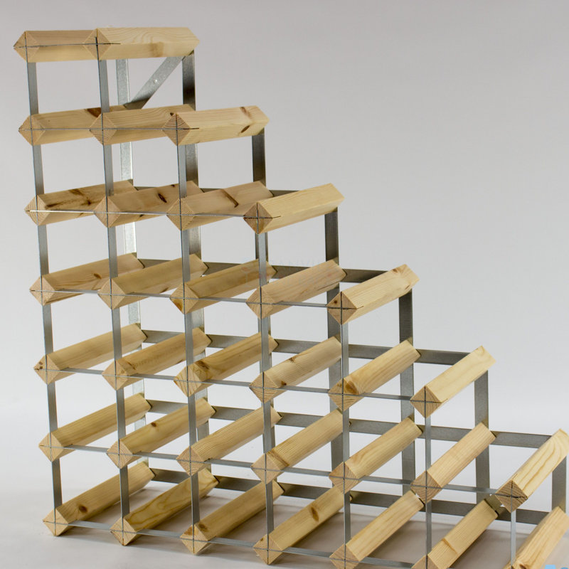 Liddle 27 - Bottle Wine Bottle Rack, Natural Pine / Galvanised Steel