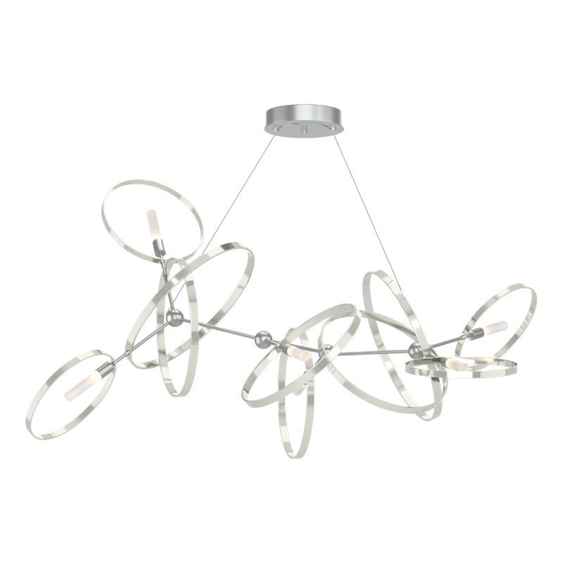 Celesse 6 - Light Unique Geometric Chandelier, Vintage Platinum, Sterling