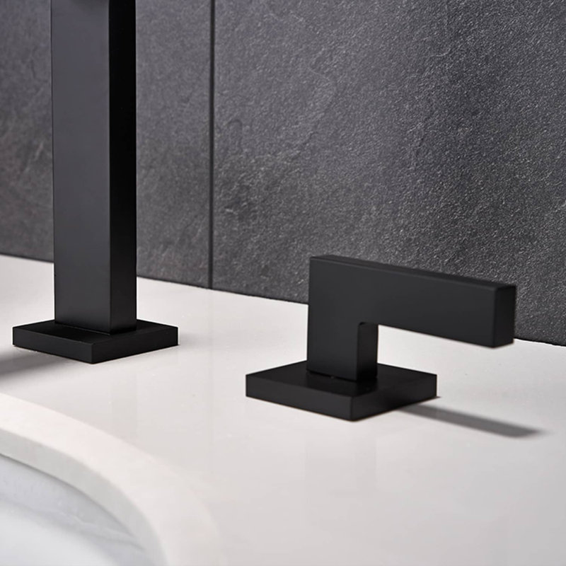 Widespread 2-handle Bathroom Faucet, Matte Black