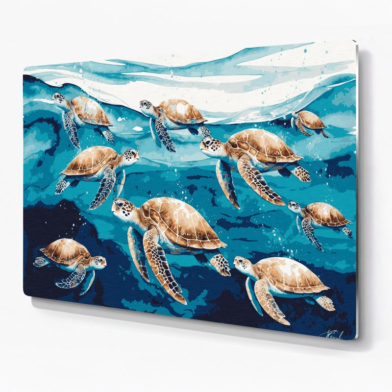 Art mural bleu nautique, H 12 po x l 18 po