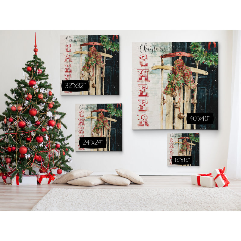 « christmas bravo du chariot », impression sur toile, H 16 po x l 16 po x P 1,5 po, Toile tendue