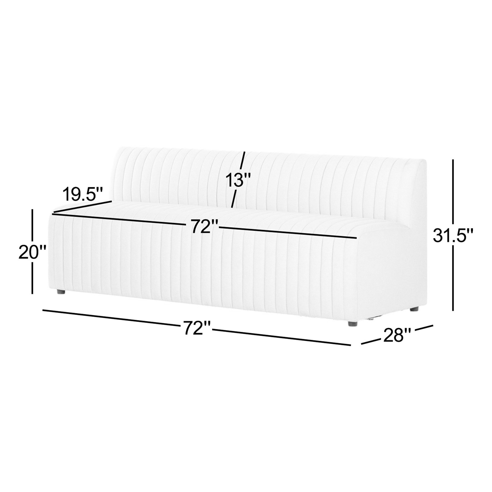 Brandt Bench, 31.5" H x 72" W x 28" D, Orly Natural Polyester