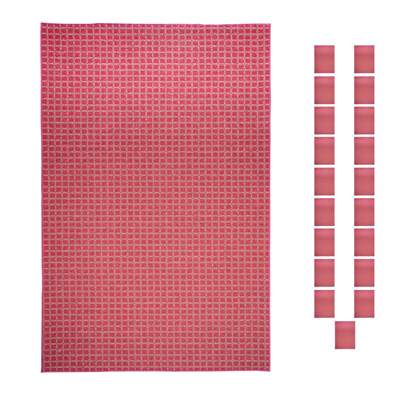 Ensemble de tapis intérieur / extérieur en polyester touffeté à la machine Ombra, Ovale 1 pi 6 po x 2 pi 3 po