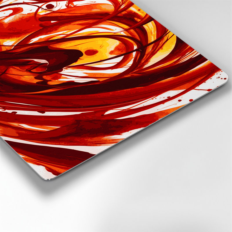 Aquarelle abstraite, art mural en métal rouge 8, H 20 po x l 24 po