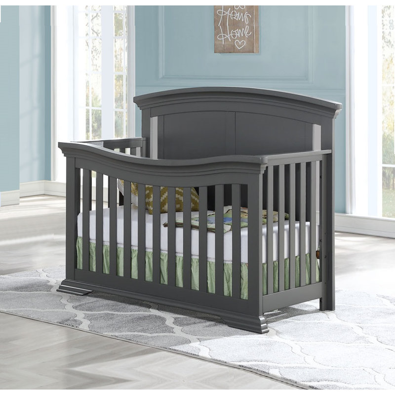 Lit de bébé convertible 4-en-1 Deon, Gris orage foncé