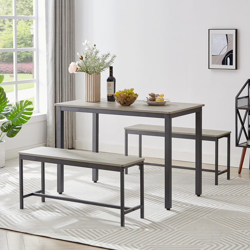 Ensemble de table de salle à manger, table de bar avec 2 bancs de salle à manger, comptoir de table de cuisine avec chaises de salle à manger
