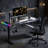 55" Dual Motor Electric Standing Desk, RGB Gaming Height Adjustable Desk (28"-47.2" H) with Carbon Fiber Top, Headphone Hook & Cup Holder