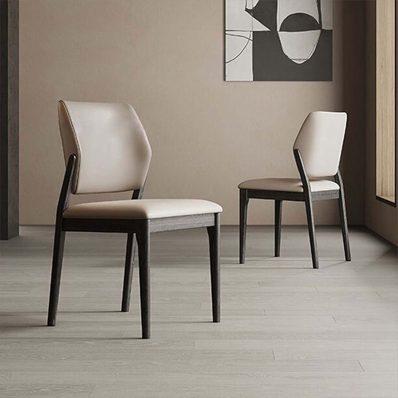 Chaise d'appoint moderne à dossier solide noir (ensemble de 2)