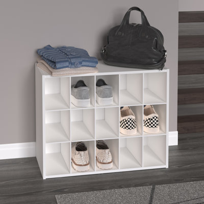 Stackers 15 Pair Stackable Shoe Cabinet Storage Cubby Unit by CLosetMaid