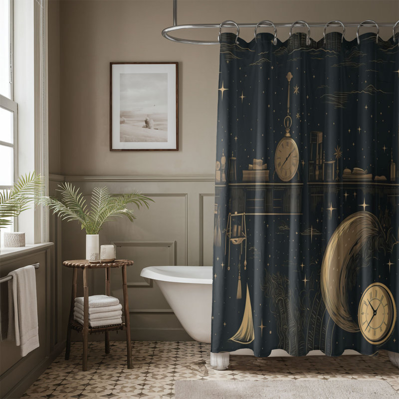 Aalinah Abstract Shower Curtain, 74"H x 71"W