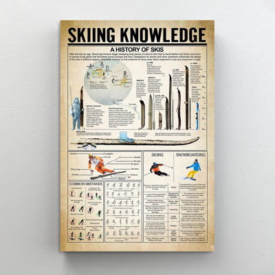 Skiing Knowledge Skiing Lover - Wrapped Canvas Graphic Art