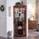 Traysean 72" Tall Corner Wine Bar Cabinet with LED Lights, Wine Glass Stemware Holder, Wine Rack