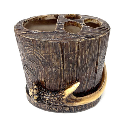 Porte-brosse à dents en résine rustique en bois réaliste avec faux bois
