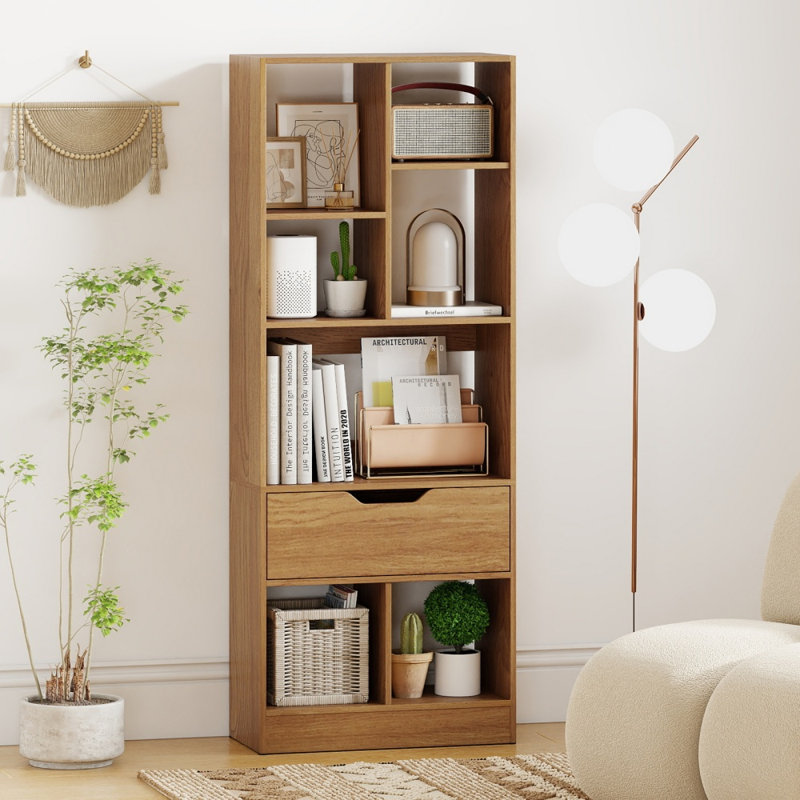 Bibliothèque autoportante à 7 cubes (51 x 24 x 130 cm) avec tiroir et trousse antibasculement, H 51 po x l 20 po x P 9,5 po