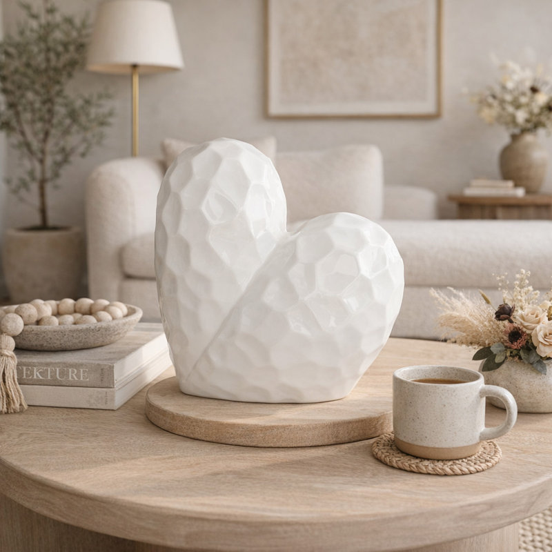 Almera Abstract Figurines & Sculptures, 7.75" H x 4.05" W x 7.95" D, White