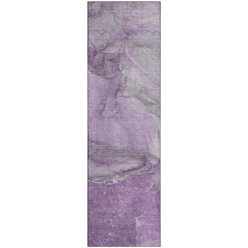 Premium Machine Washable Cerrito AMF524 Lilac Rug, Runner 2'3" x 7'6"