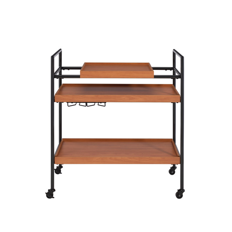 Serving Cart with Stemware Rack
