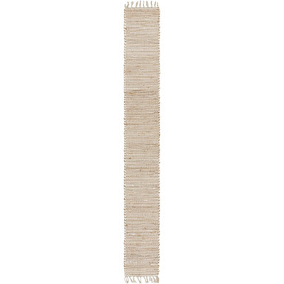 Tapis carré beige en jute tissé à la main Kassandra