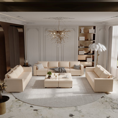 Canapé modulaire rembourré avec rangement 14 pièces Christen