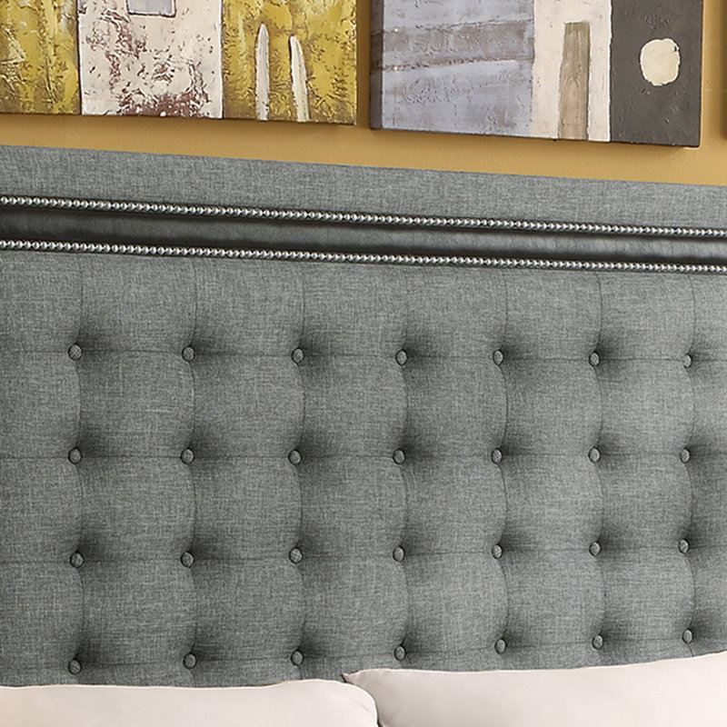 Gidas Upholstered Bed, Beige, King