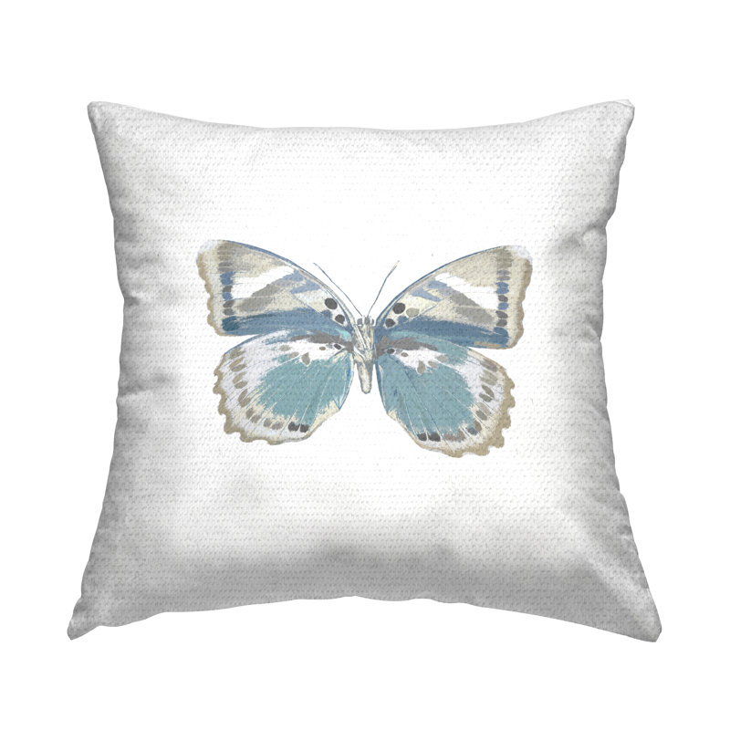 Coussin d'extérieur Mute Blue Butterfly Casual par Julia Bosco