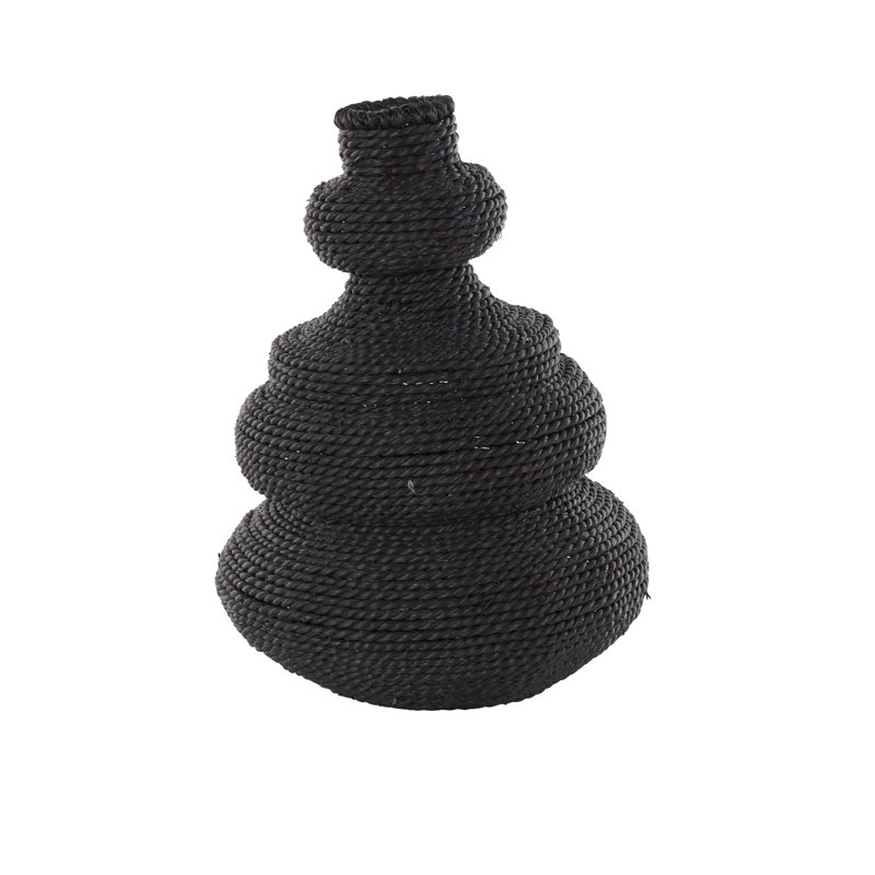 Vase de table en rotin Verano, Black