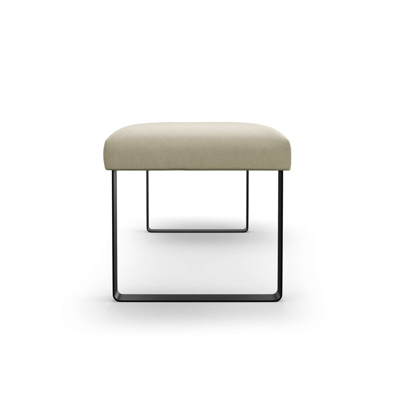 Naquaria Upholstered Bench, Cream/Black