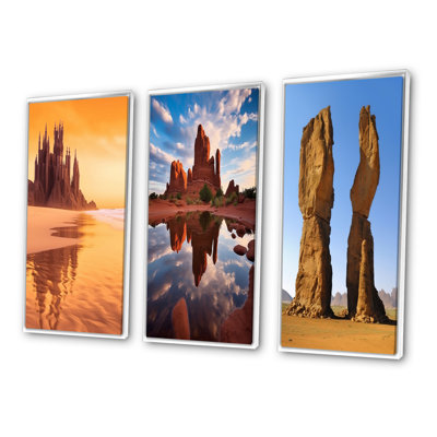 «Vertical Plains Desert Rocks I», 3 pièces sur toile
