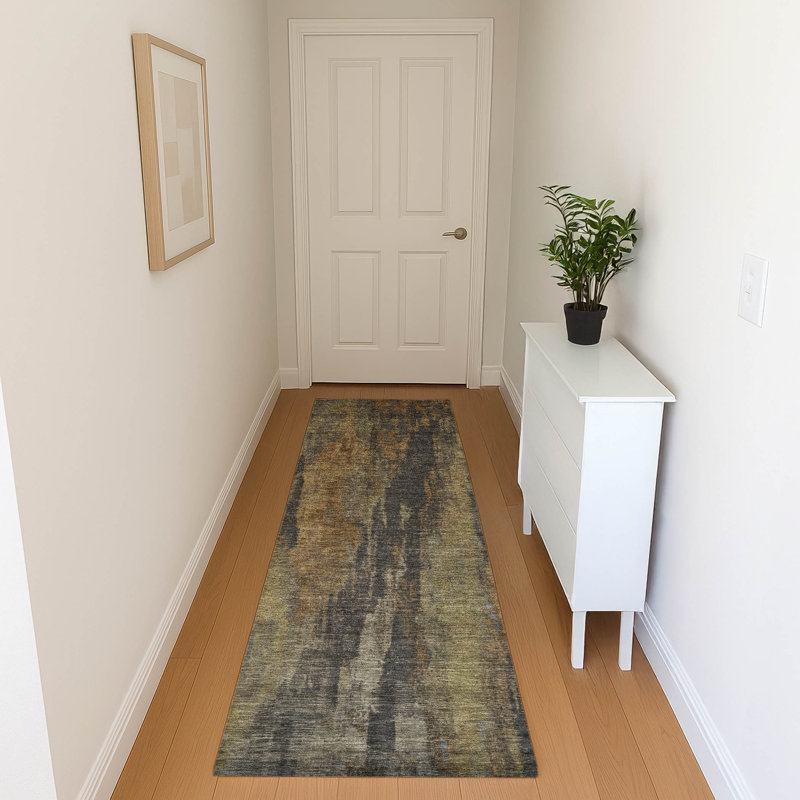 Premium Machine Washable Lampkins AMF1648 Abstract Rug, Runner 2'3" x 7'6"