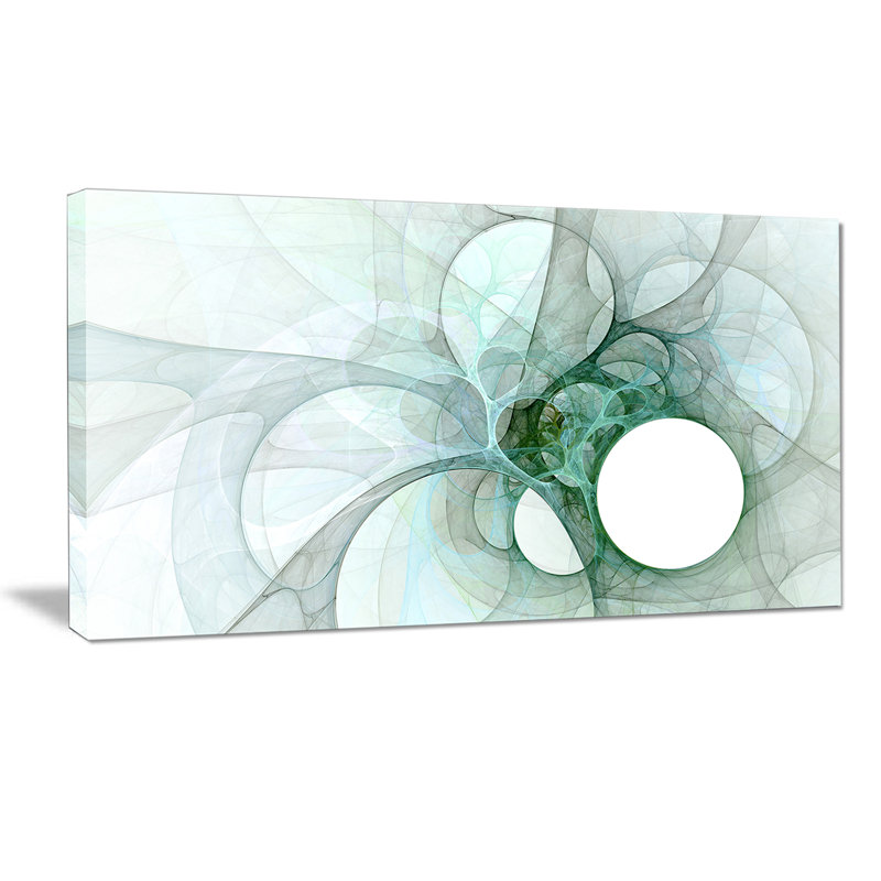 White Fractal Angel Wings Abstract Canvas Art