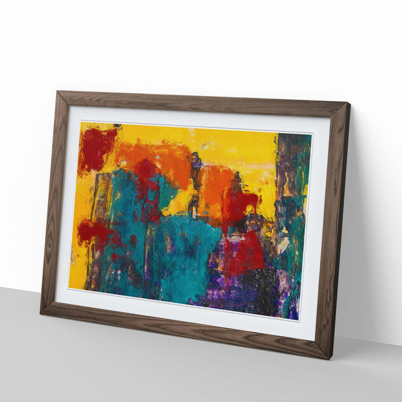 Abstract Vol.64 by S.Johnson - Single Picture Frame Print, 24cm H x 33cm W x 2cm D, Walnut Framed