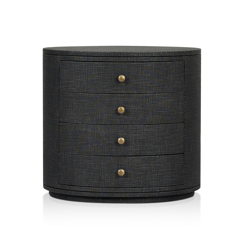 Amelia 4 - Drawer Nightstand, Black Linen