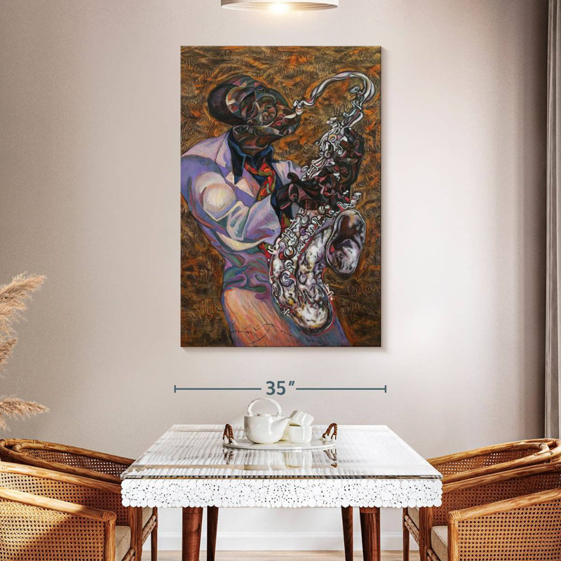 Leisha Saxophonist, 51" H x 34" W