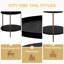 Ensemble de 2 tables basses rondes modernes à 2 niveaux pour salon, tables basses gigognes faciles à assembler