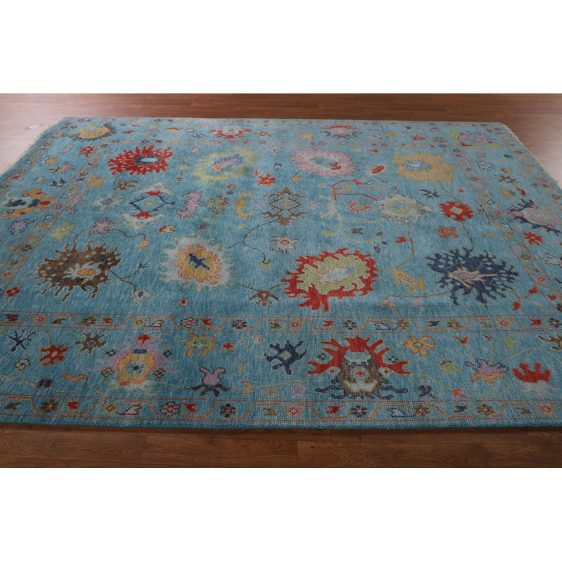 Tapis de salon bleu All-Over Oushak 8 x 10
