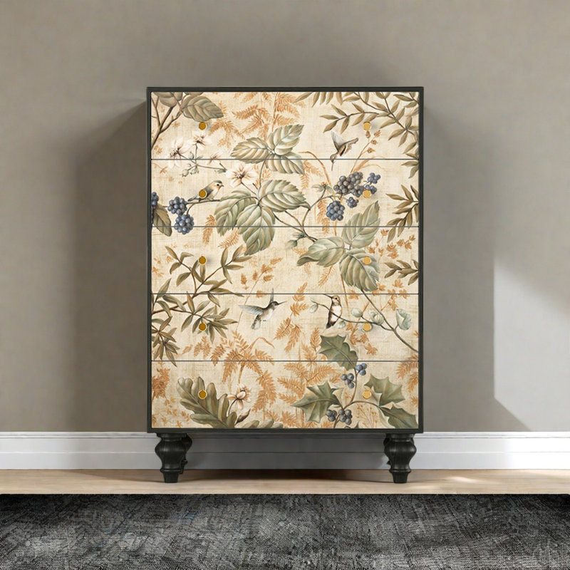 Commode à tiroirs peinte style chinois