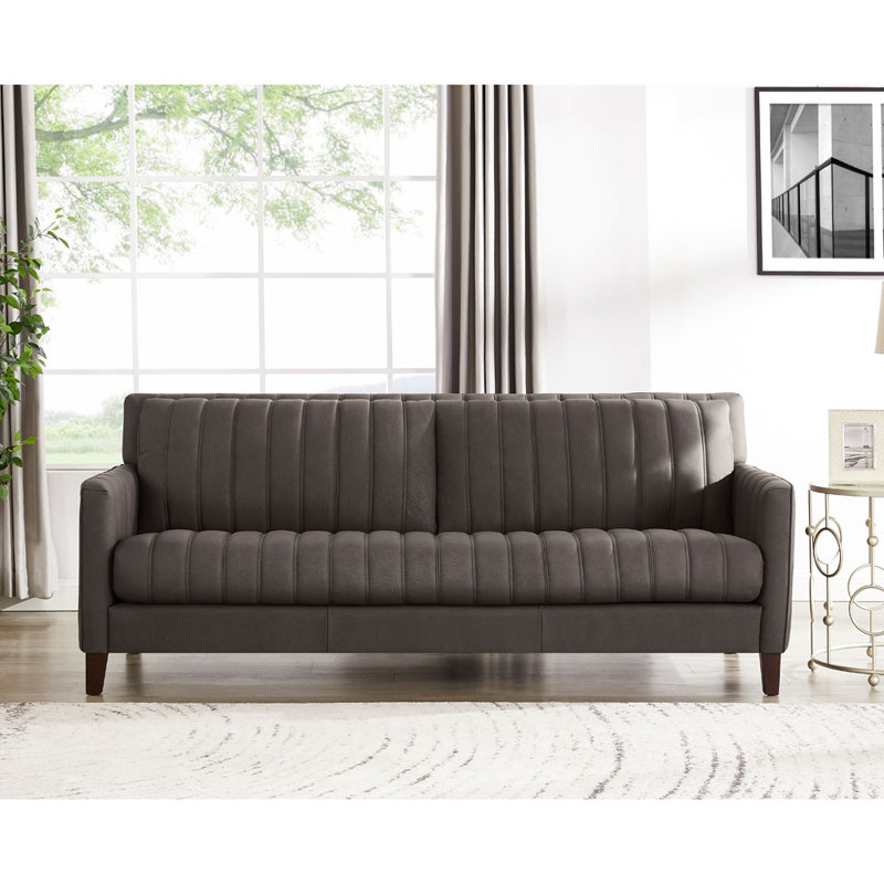Darlena Top Grain Leather Sofa Couch, Ennis Space Shuttle