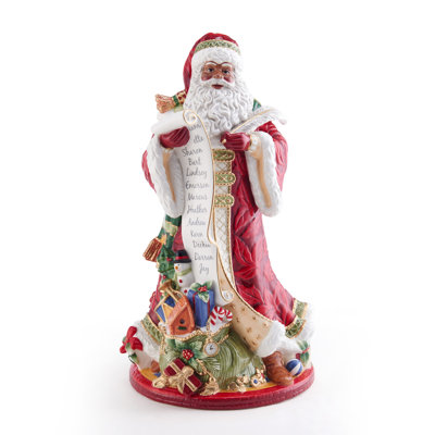 Fitz And Floyd Holiday Home African American Santa Figurine -  5285117
