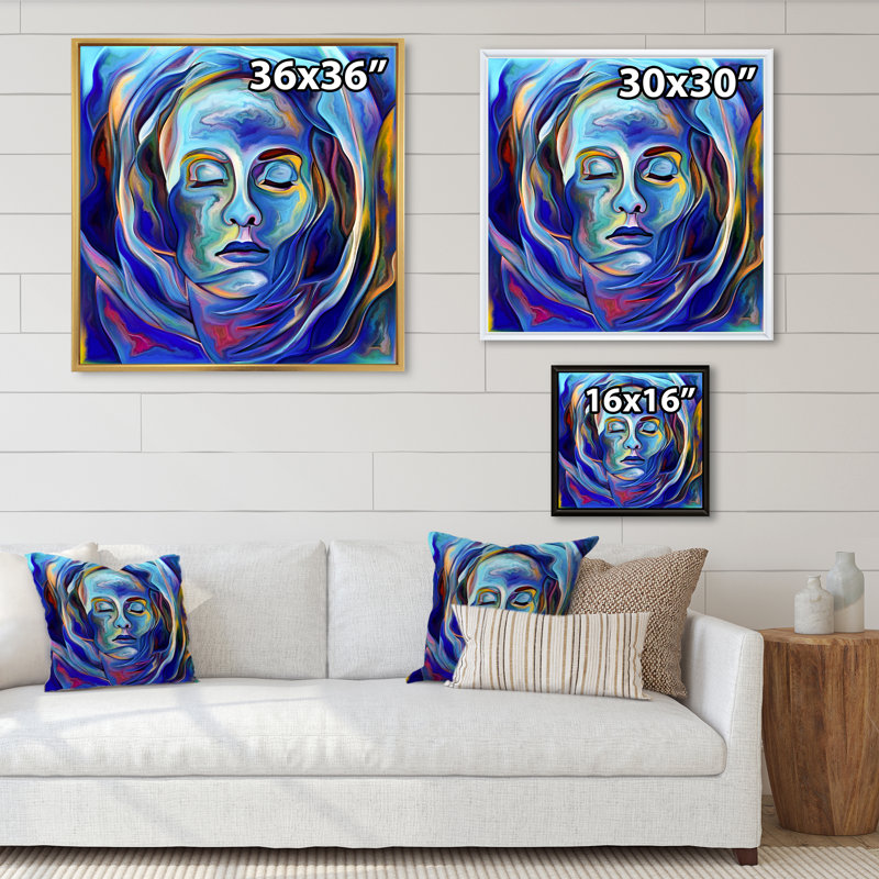 Portrait de floraison I - impression moderne sur bois, H 36 po x l 36 po x P 1,5 po, Cadre flottant doré