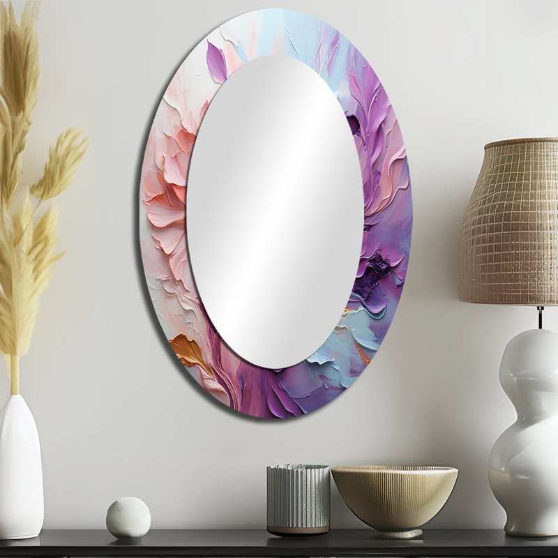 Whirling Dreamscape - Large Oval Wall Mirror On Metal, 36" x 24"