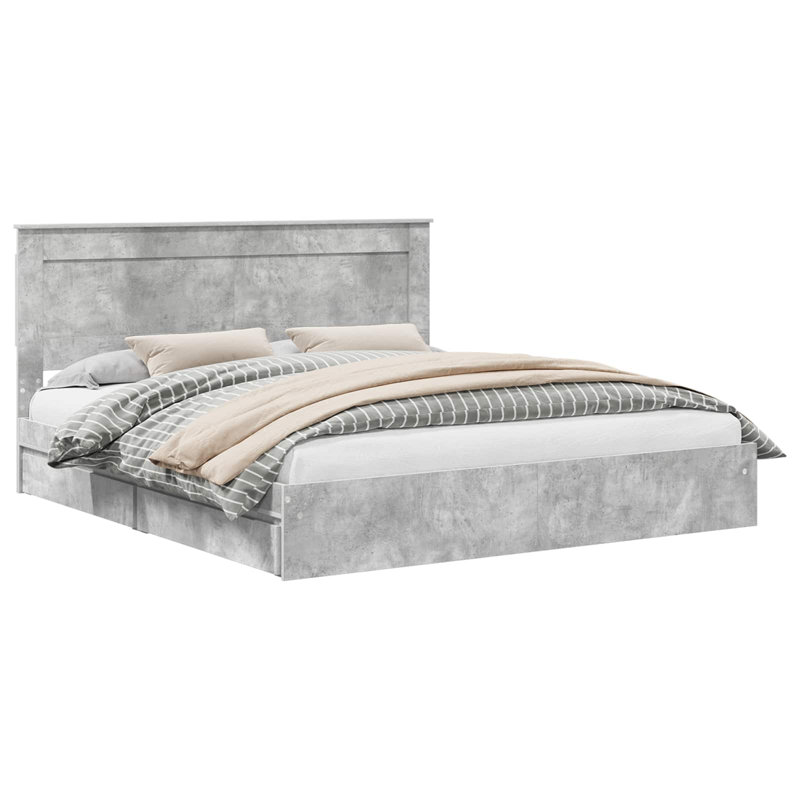 Bed, Kingsize (5'), Concrete Grey