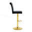 Ensemble de table de bar et tabourets Modern, table de pub ronde avec plateau en verre avec base et 2 tabourets de bar en cuir de polyuréthane gaufré crocodile noir avec hauteur réglable et pivotant, ensemble bistro Home Bar-133403270-133403272-133403274
