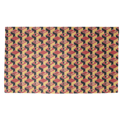 Tapis décoratif de gratte-ciels bruns