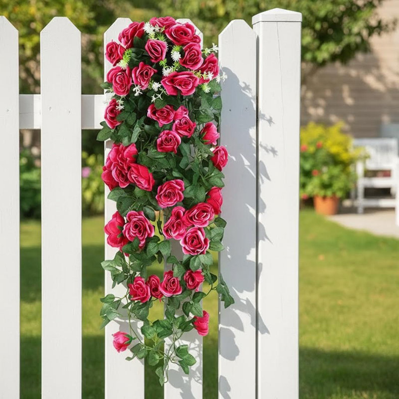 Ensemble de 2 guirlandes suspendues 37 po, Rose foncé