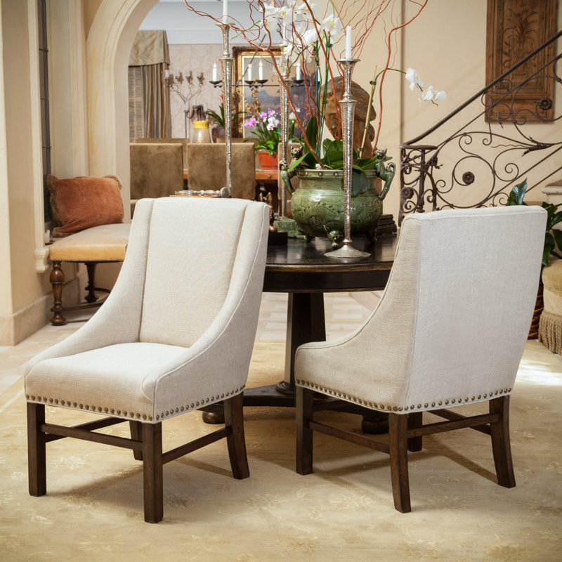 Chaise d'appoint rembourrée contemporaine à hauteur de siège H 20 po Wokeham, 2, Beige