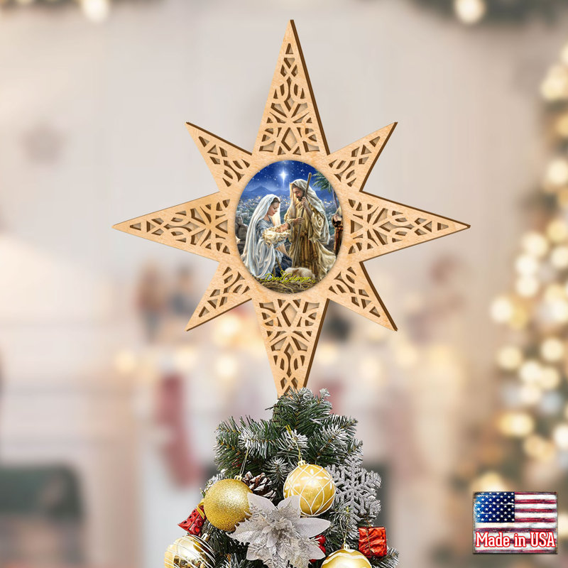 16.5 in. Nativity Sheep Shatterproof Tree Topper